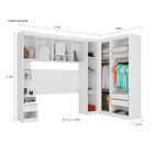 Guarda Roupa De Casal Modulado 6 Peças Star J00032 Cor Branco