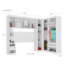 Guarda Roupa De Casal Modulado 6 Peças Star J00032 Cor Branco