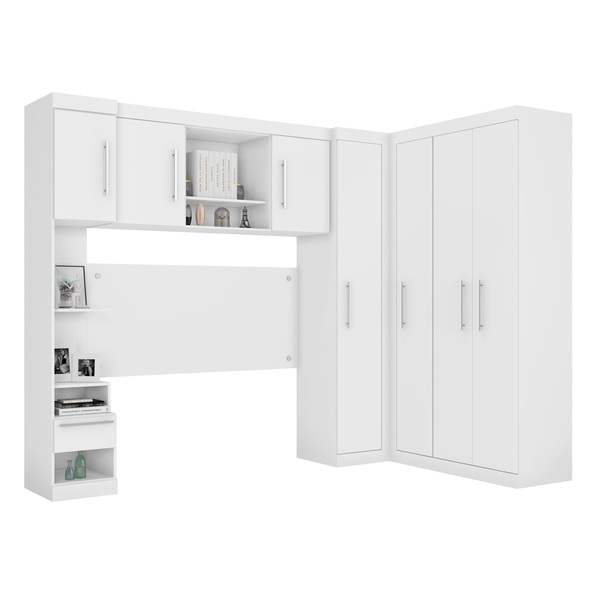 Guarda Roupa De Casal Modulado 6 Peças Star J00032 Cor Branco