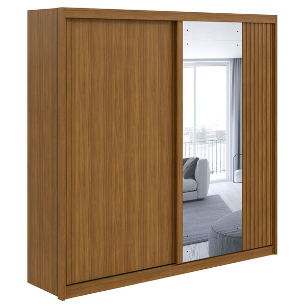 Guarda Roupa De Casal Velaris Com Espelho Mdf 2 Portas 4 Gave