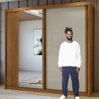 Guarda Roupa De Casal Velaris Com Espelho Mdf 2 Portas 4 Gave