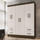 Guarda Roupa De Casal Veneza 6 Portascacau/off White - Bela M