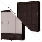 Guarda Roupa De Solteiro 3 Portas De Correr Café Baunilha 200