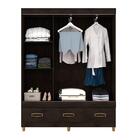 Guarda Roupa De Solteiro 3 Portas De Correr Café Baunilha 200