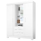 Guarda Roupa De Solteiro 3 Portas E Espelho Branco Ártico Cap