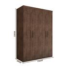 Guarda Roupa De Solteiro 4 Portas 100% Mdf Chocolate Gold Fra