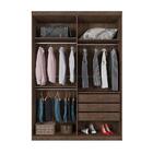 Guarda Roupa De Solteiro 4 Portas 100% Mdf Chocolate Gold Fra