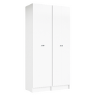 Guarda-Roupa de Solteiro 4 Portas de Abrir com Gaveta Prateleiras e Cabideiro MDP Branco EVO'M Spaceo