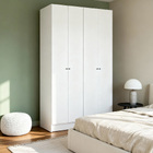 Guarda-Roupa de Solteiro 4 Portas de Abrir com 1 Gaveta Prateleiras e Cabideiro MDP Branco 243,2x119,6x54cm EVO'M Spaceo