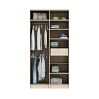 Guarda-Roupa de Solteiro 4 Portas de Abrir com Gaveta Prateleiras e Cabideiro MDP Oásis e Espelho EVO'M Space