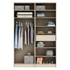 Guarda-Roupa de Solteiro com Espelho 4 Portas de Abrir com 1 Gaveta MDP Oásis 243,2x159,6x54cm EVO'M Spaceo