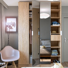 Guarda-Roupa de Solteiro com Espelho 4 Portas de Abrir com 1 Gaveta MDP Oásis 243,2x159,6x54cm EVO'M Spaceo