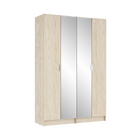 Guarda-Roupa de Solteiro com Espelho 4 Portas de Abrir com 1 Gaveta MDP Oásis 243,2x159,6x54cm EVO'M Spaceo