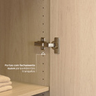 Guarda-Roupa de Solteiro com Espelho 4 Portas de Abrir com 1 Gaveta MDP Oásis 243,2x159,6x54cm EVO'M Spaceo