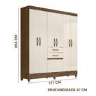 Guarda Roupa De Solteiro 7 Portas 177cm Castanho Baunilha New