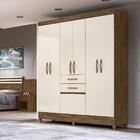 Guarda Roupa De Solteiro 7 Portas 177cm Castanho Baunilha New