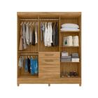 Guarda Roupa De Solteiro 7 Portas 177cm Freijó New Mafra Moval