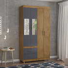 Guarda-roupa De Solteiro Com Espelho 04 Portas E 02 Gavetas E