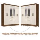 Guarda Roupa De Solteiro Com Espelho 177cm Castanho Baunilha
