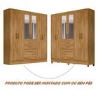 Guarda Roupa De Solteiro Com Espelho 177cm Freijó New Mafra M