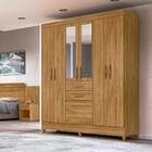 Guarda Roupa De Solteiro Com Espelho 177cm Freijó New Mafra M