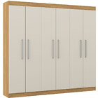 Guarda Roupa De Solteiro Hermes 6 Portas 3 Gavetas Carvalho D