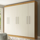 Guarda Roupa De Solteiro Hermes 6 Portas 3 Gavetas Carvalho D