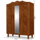 Guarda Roupa De Solteiro Madeira Maciça Com Espelho Moscou At