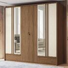 Guarda Roupa Democrata Ripado 6 Portas Com Espelho - Santos A