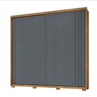 Guarda Roupa Dhara 3 Portas 2 Gavetas Freijo Cinza
