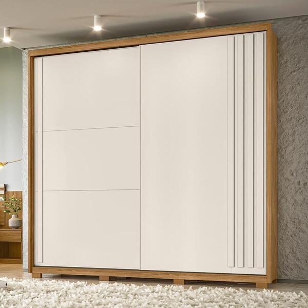 Guarda Roupa Dhara 3 Portas 2 Gavetas Freijo Off White