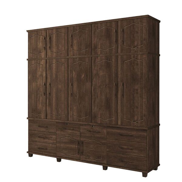 Guarda-roupa Diamante 12 Portas 8 Gavetas Noce - Fabri Móveis