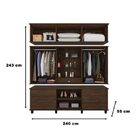 Guarda Roupa Diamante Capelinha C/espelho Noce - Fabri Móveis