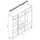 Guarda Roupa Diamante Nogueira - Gelius