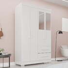 Guarda-roupa Diamante Premium 4 Portas 2 Gavetas Com Pés E Es