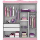 Guarda-roupa Disney Princesa Star - Pura Magia - Branco / Rosa