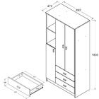 Guarda Roupa Ditália 3 Portas 3 Gavetas Bb-322 Branco