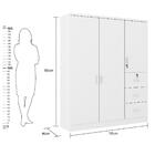 Guarda Roupa Ditália 3 Portas 3 Gavetas Dm-574 Branco