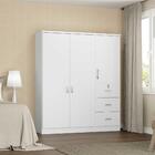 Guarda Roupa Ditália 3 Portas 3 Gavetas Dm-574 Branco