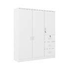 Guarda Roupa Ditália 3 Portas 3 Gavetas Dm-574 Branco