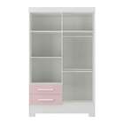 Guarda Roupa Diversão 4 Portas 2 Gavetas Branco/ Rosa - Rodial