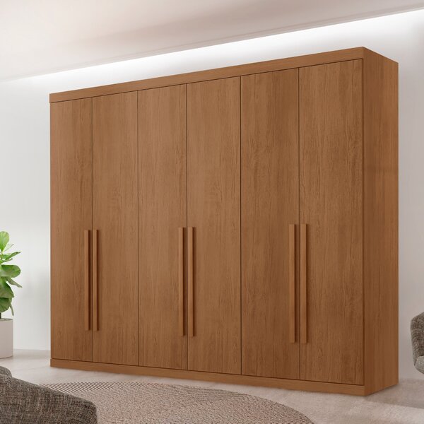 Guarda Roupa Divino Casal 6 Portas 4 Gavetas Mdf Imbuia