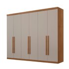 Guarda Roupa Divino Casal 6 Portas 4 Gavetas Mdf Imbuia/off W