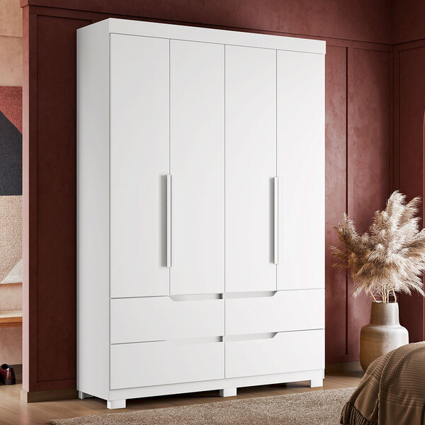 Guarda Roupa Doble Solteiro Branco Fosco - Albatroz