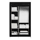 Guarda Roupa Dobrável Organizador De Roupa Arara Preto