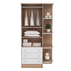 Guarda Roupa Doce Sonho 2 Portas 3 Gavetas  - Qmovi - Carvalh