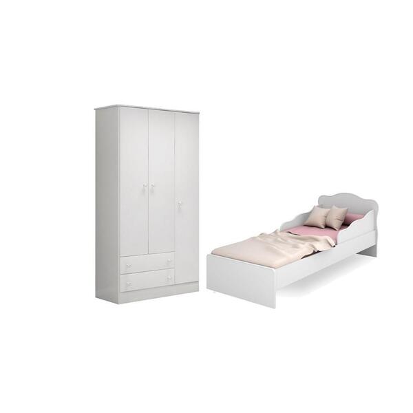 Guarda Roupa Doce Sonho E Mini Cama Branco – Qmovi