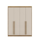 Guarda Roupa Dubai 4 Portas Nature/fendi - Vila Rica Móveis