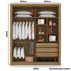 Guarda Roupa Dubai Com Espelho 2 Portas De Correr Nature Cama