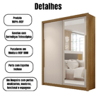 Guarda Roupa Dubai Com Espelho 2 Portas De Correr Nature Fend